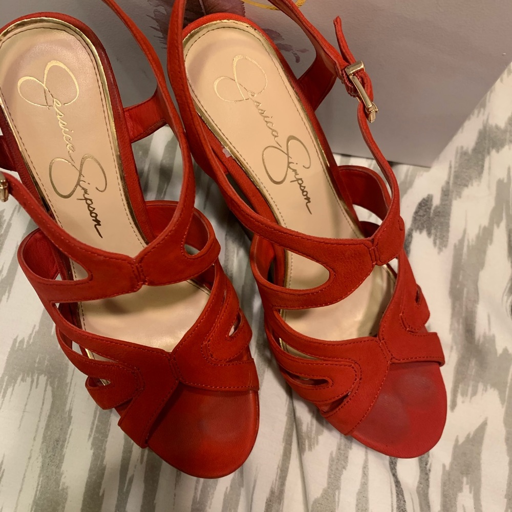 Red Jessica Simpson Wedge heel